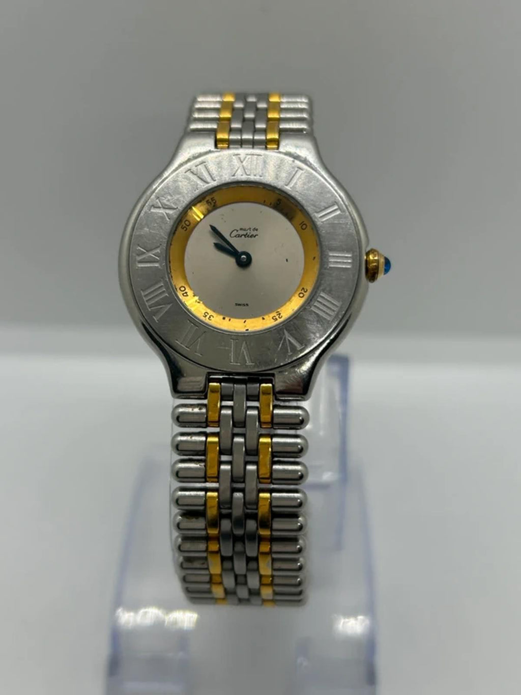 Must de Cartier Unisex silver and golden quartz watch