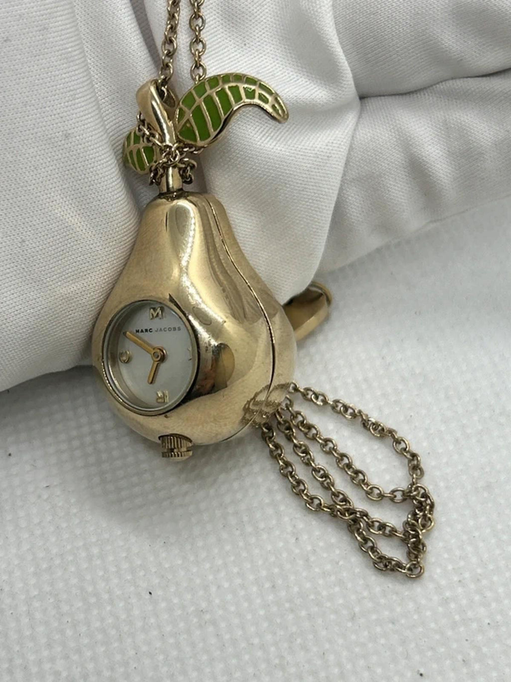 Marc Jacobs gold pear watch necklace pendant