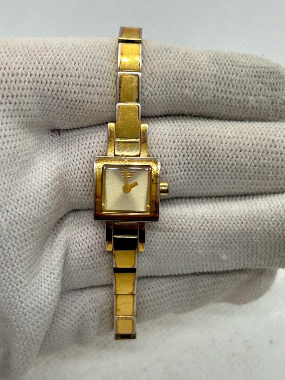 Ladies gold Emporio Armani small watch with box and papers