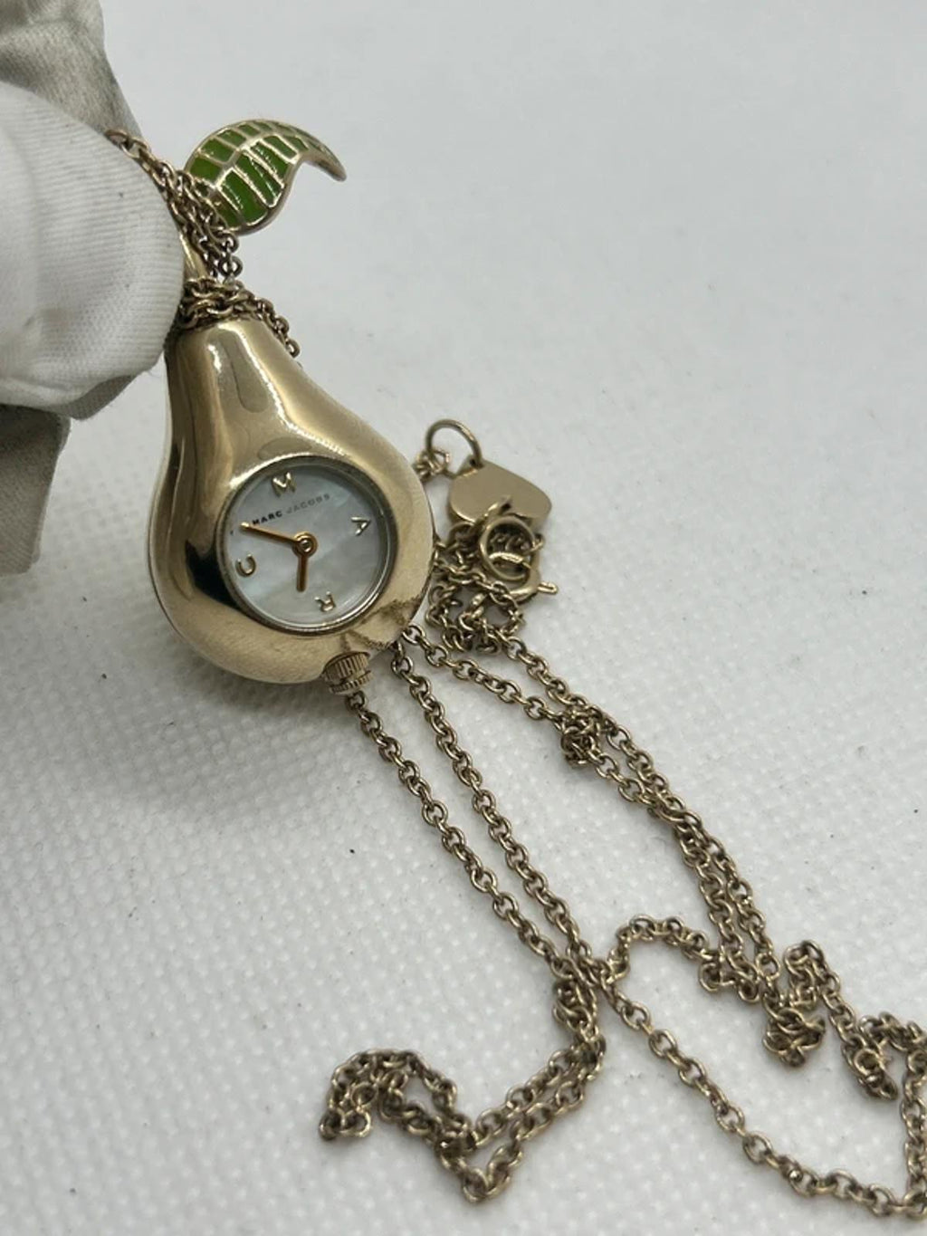 Marc Jacobs gold pear watch necklace pendant