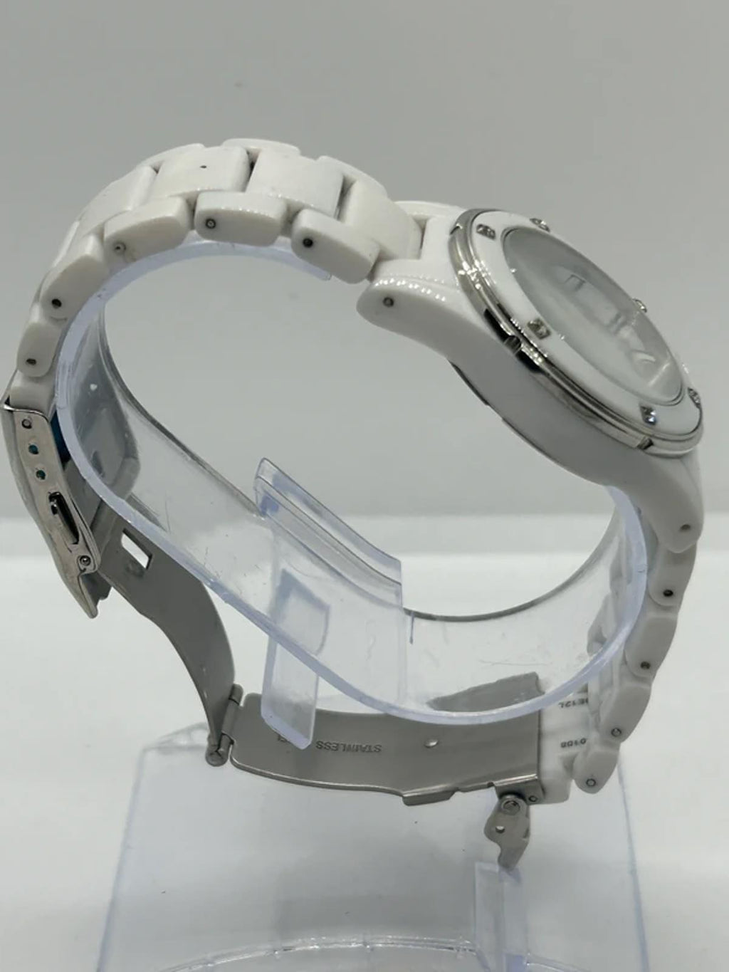 Ladies Juicy couture white plastic watch with diamantés