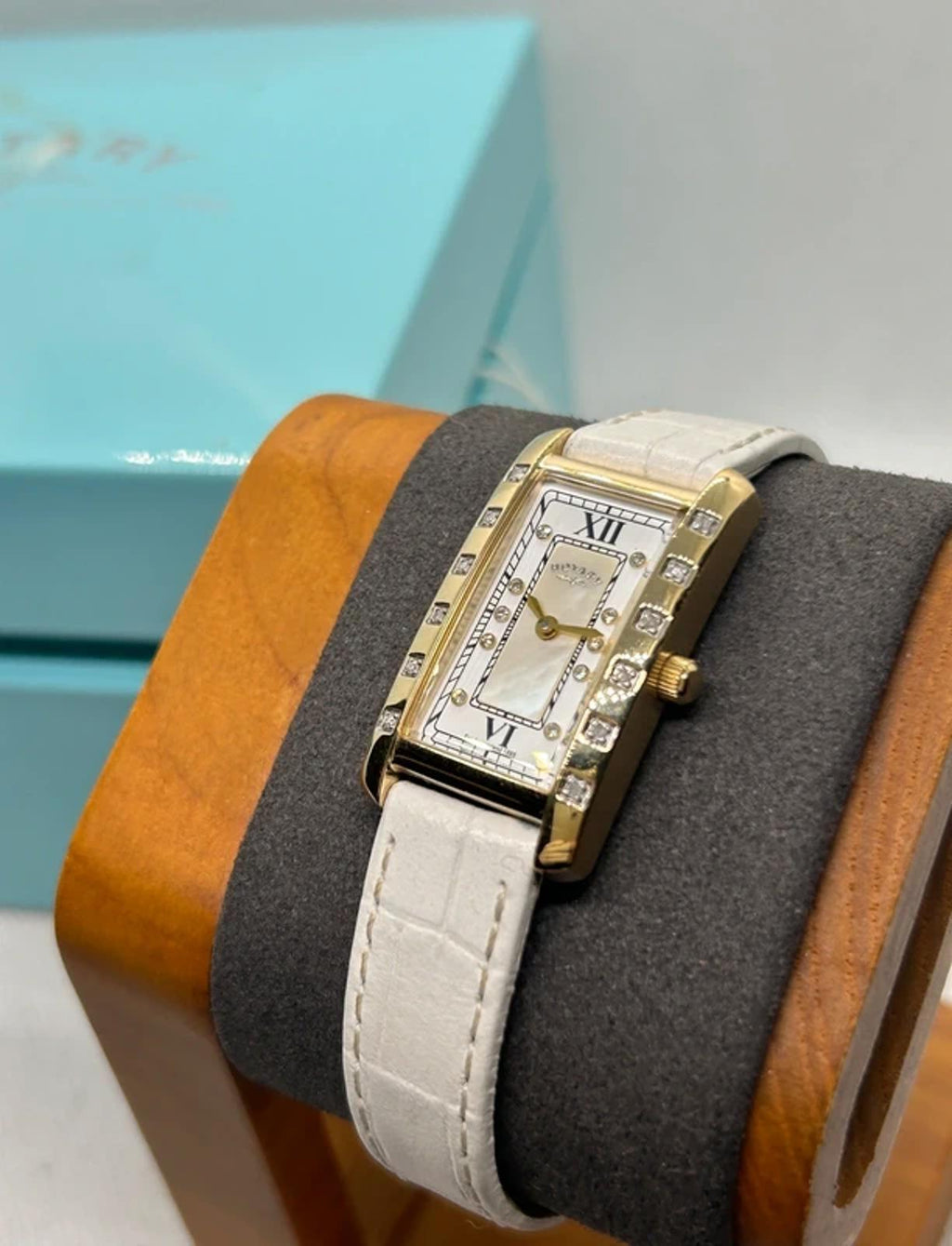 Stunning Ladies genuine diamond Rotary dress watch box and papers