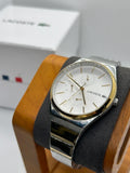 Ladies Lacoste silver and gold watch with box and papers