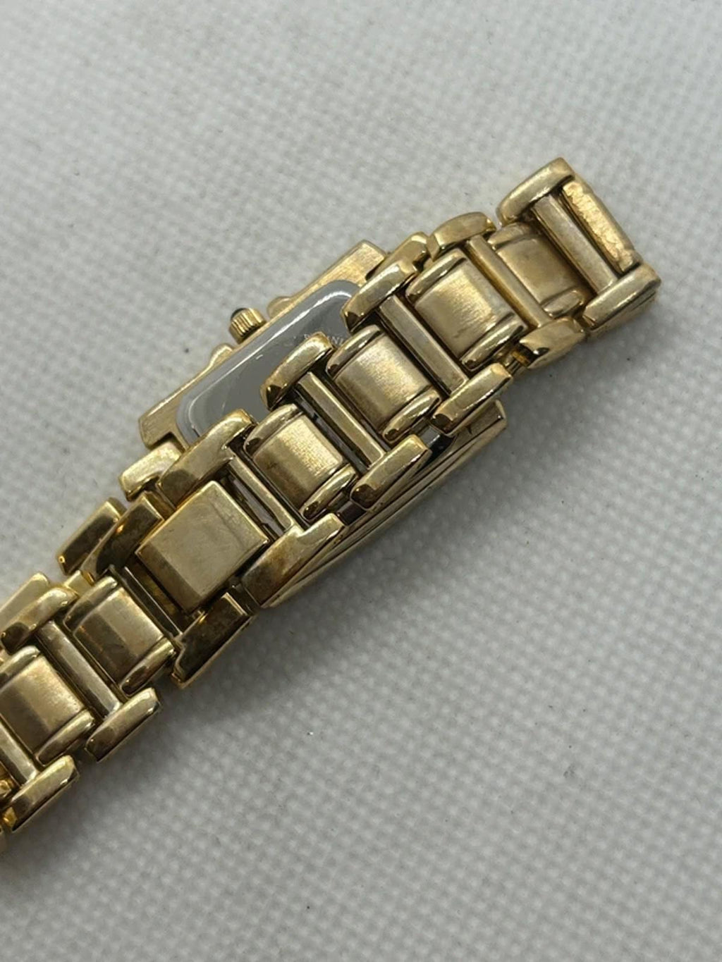 Vialli champagne gold tank watch with patina box and papers