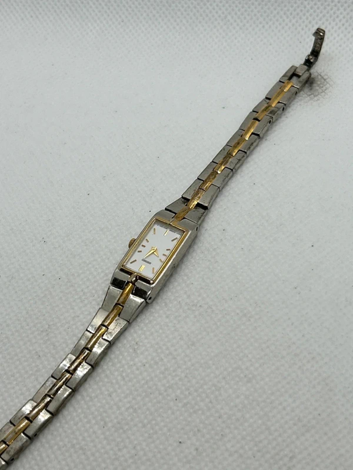 Ladies Seiko gold and silver slim dress watch