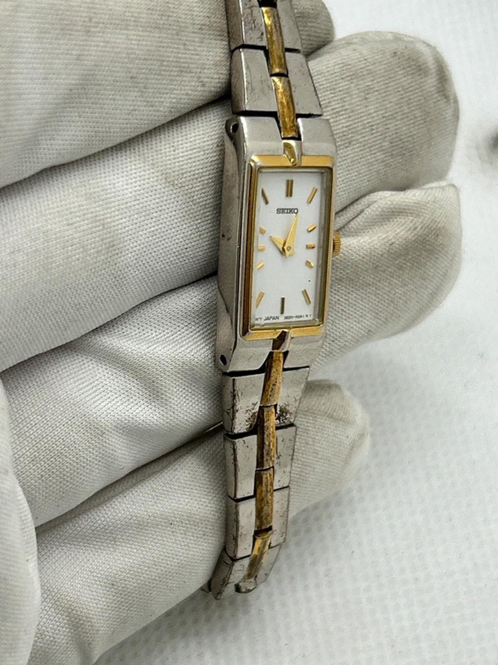Ladies Seiko gold and silver slim dress watch