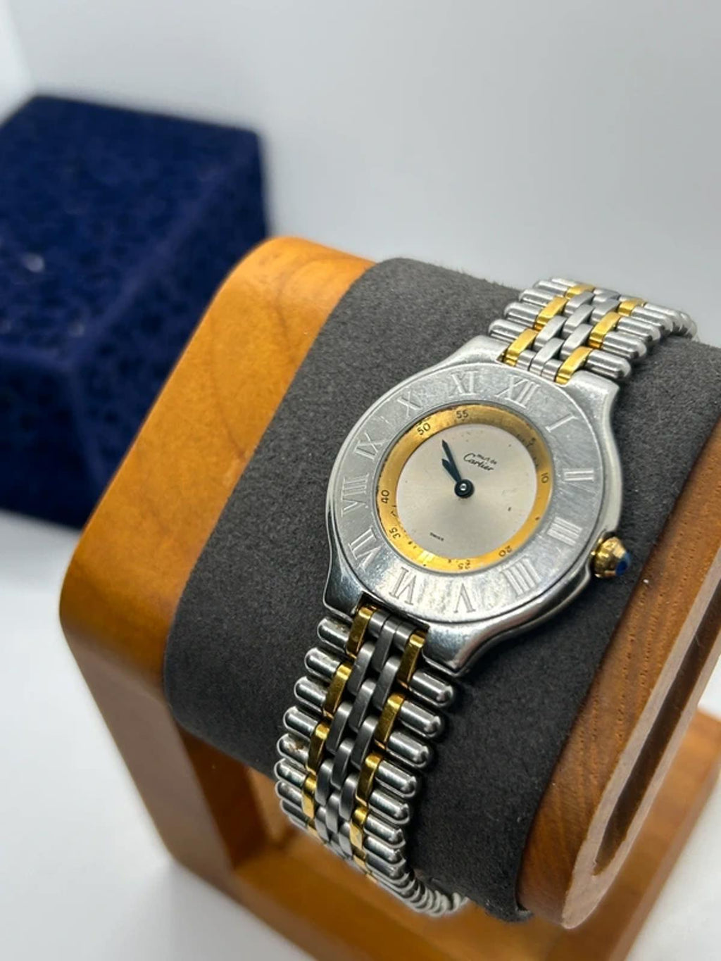 Must de Cartier Unisex silver and golden quartz watch