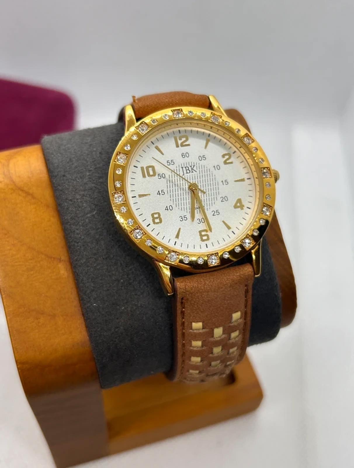 Ladies JBK Camrose and Kross seiko gold quartz white dial with box and papers