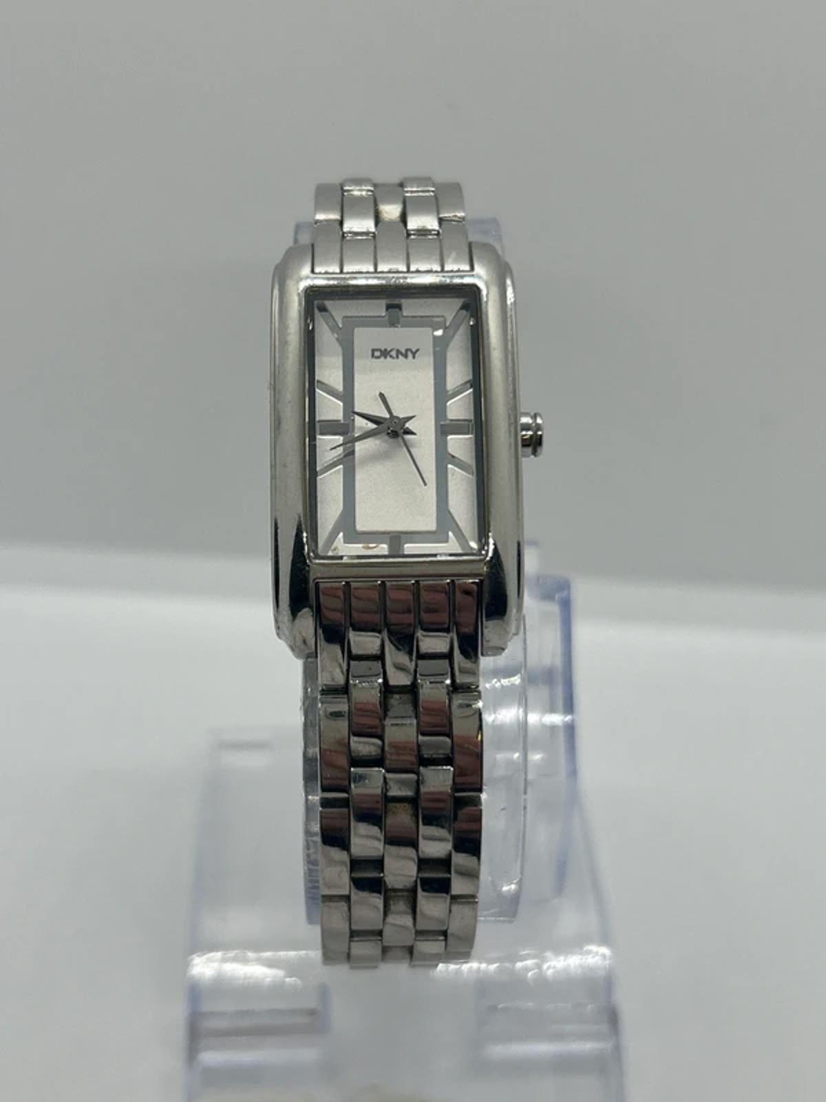 Ladies DKNY tank shape watch white dial