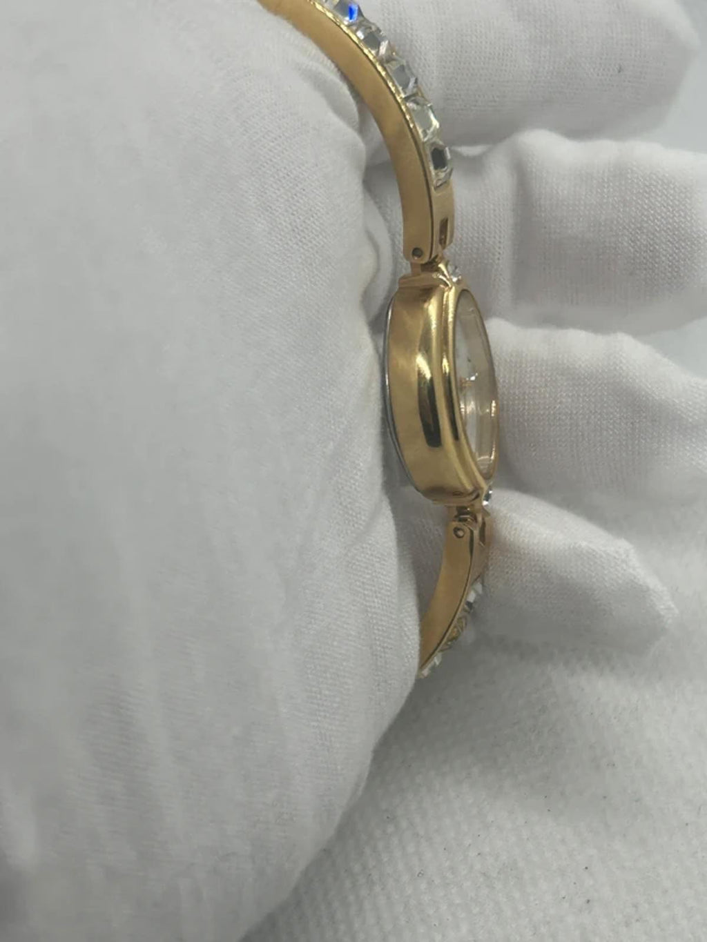 Ladies limit gold cocktail dress watch silver dial with box and papers