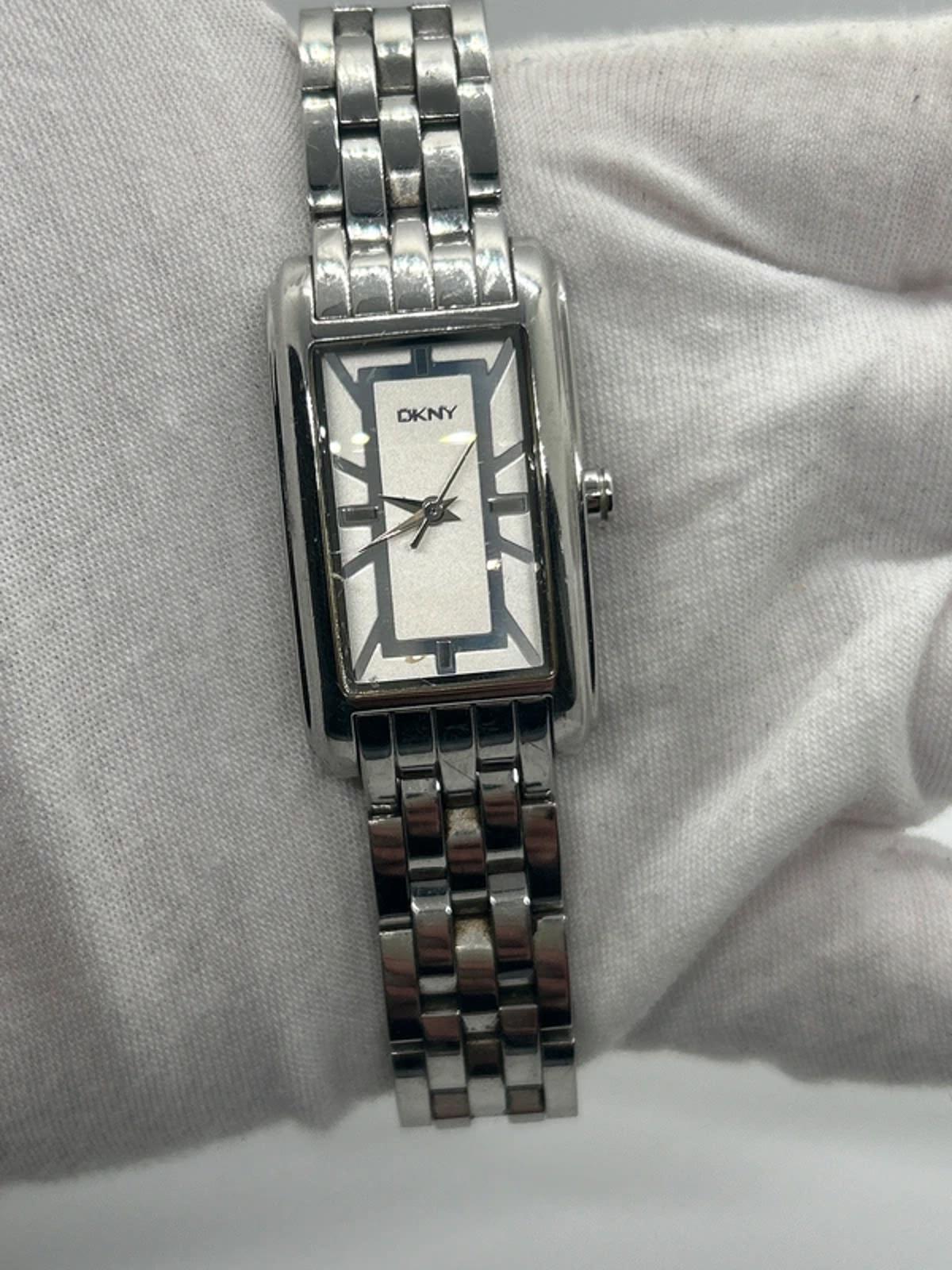 Ladies DKNY tank shape watch white dial