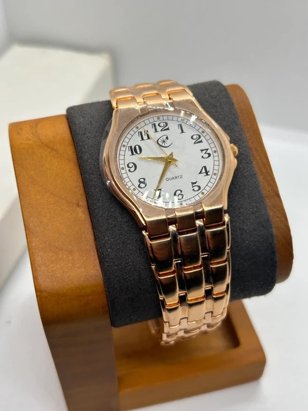 Ladies Copperfield gold case watch and bracket with white dial