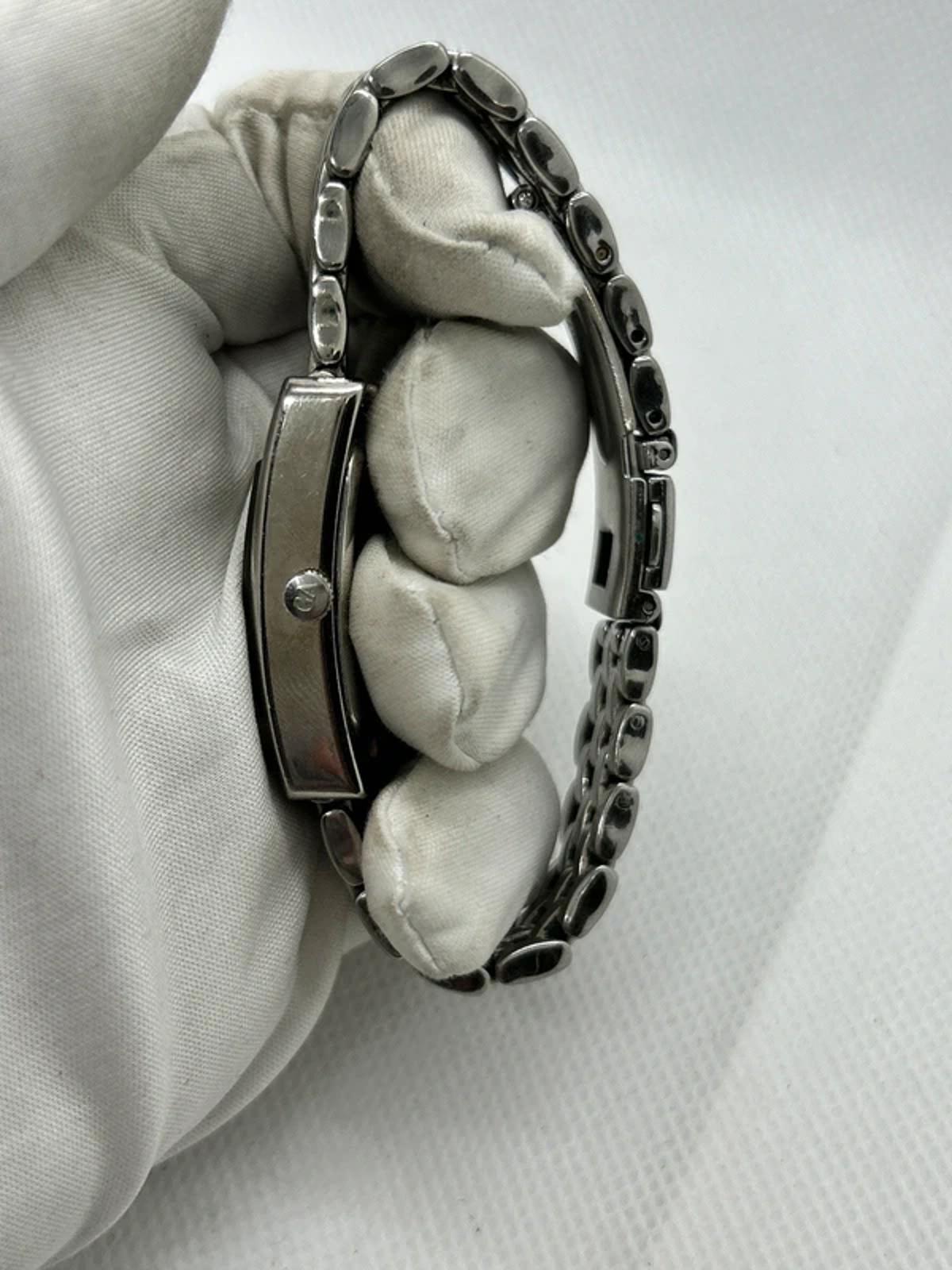 Emporio Armani ladies tank shape watch silver case mint dial