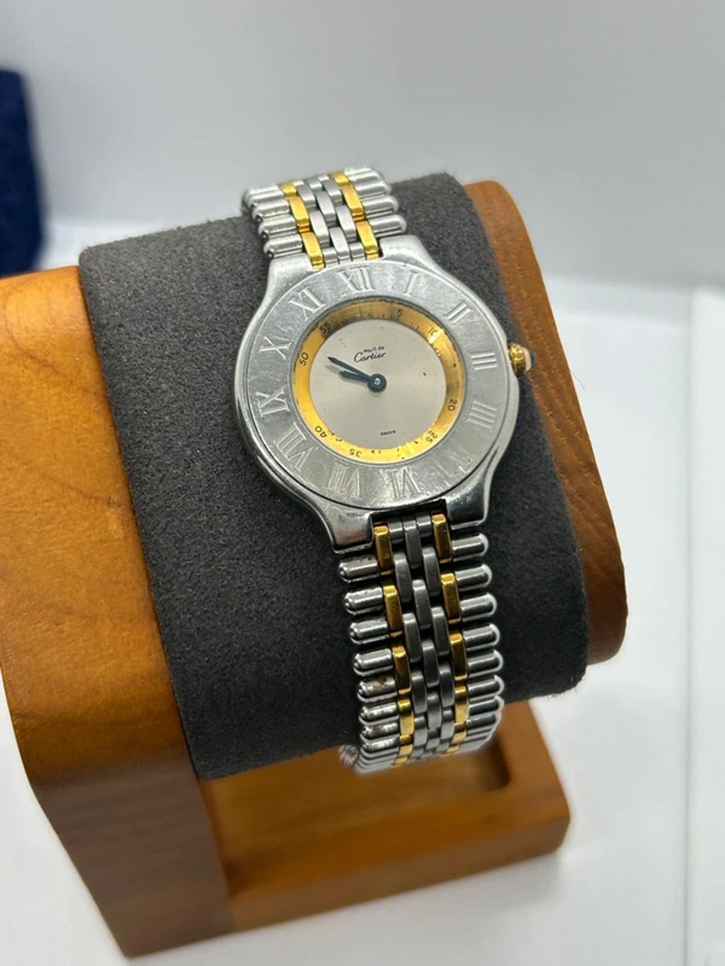 Must de Cartier Unisex silver and golden quartz watch