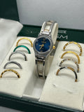 Ladies gold and silver Prism watch changeable bezel watch with box