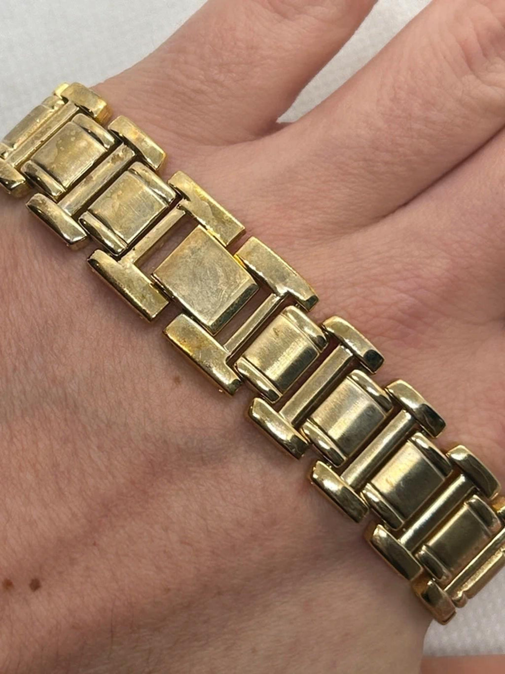 Vialli champagne gold tank watch with patina box and papers