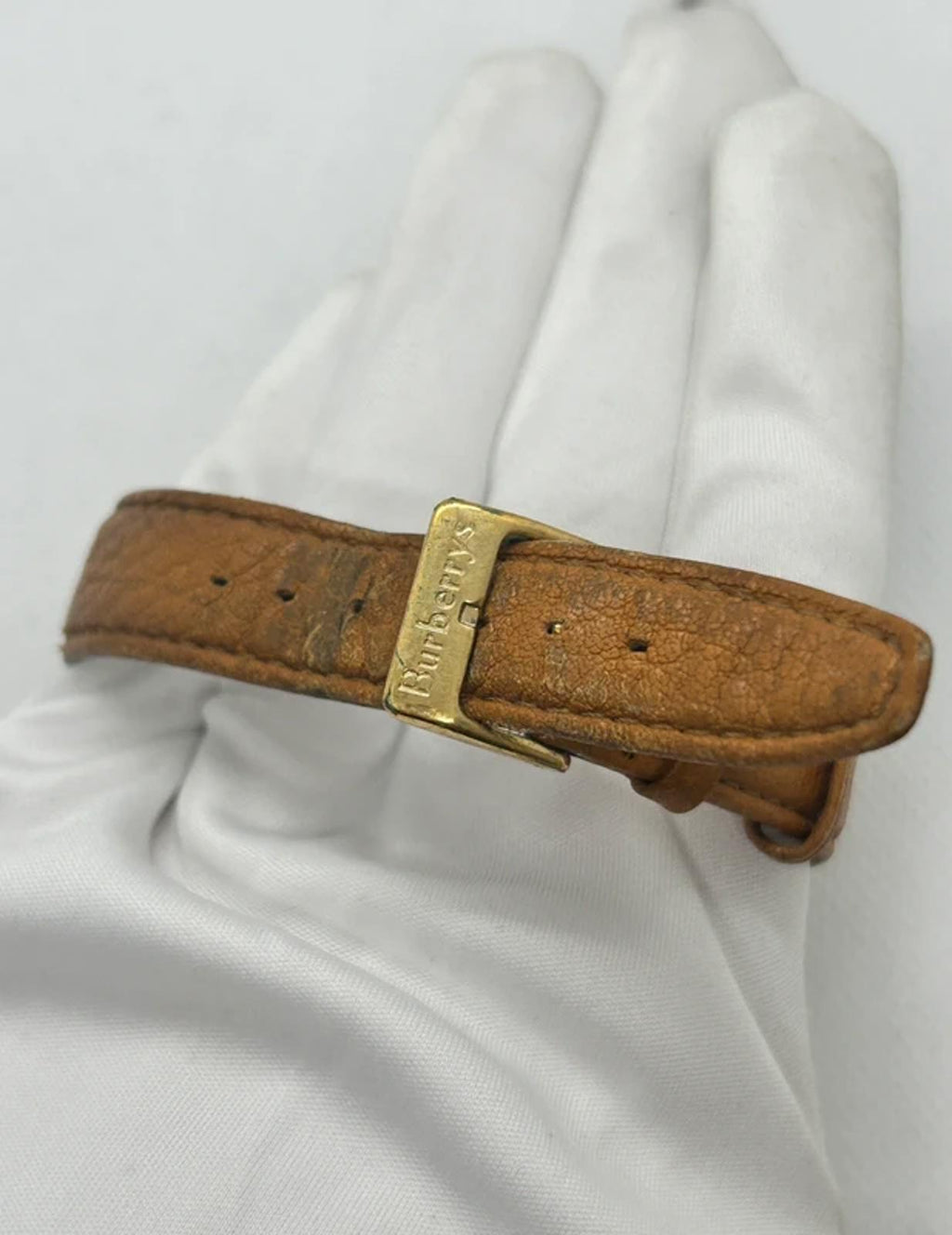 Vintage ladies Burberry quartz gold plated watch with nova check pattern