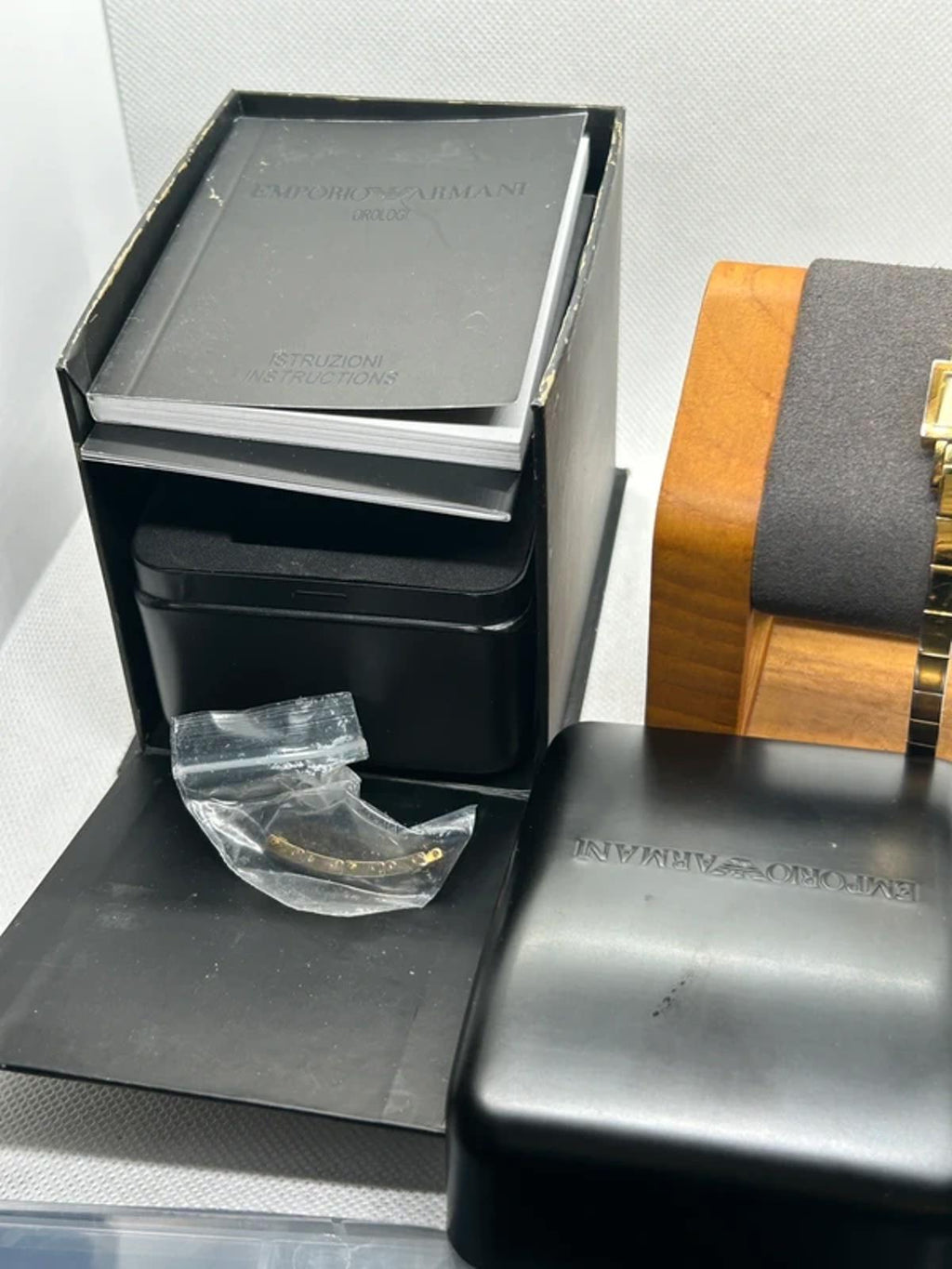 Ladies gold Emporio Armani small watch with box and papers