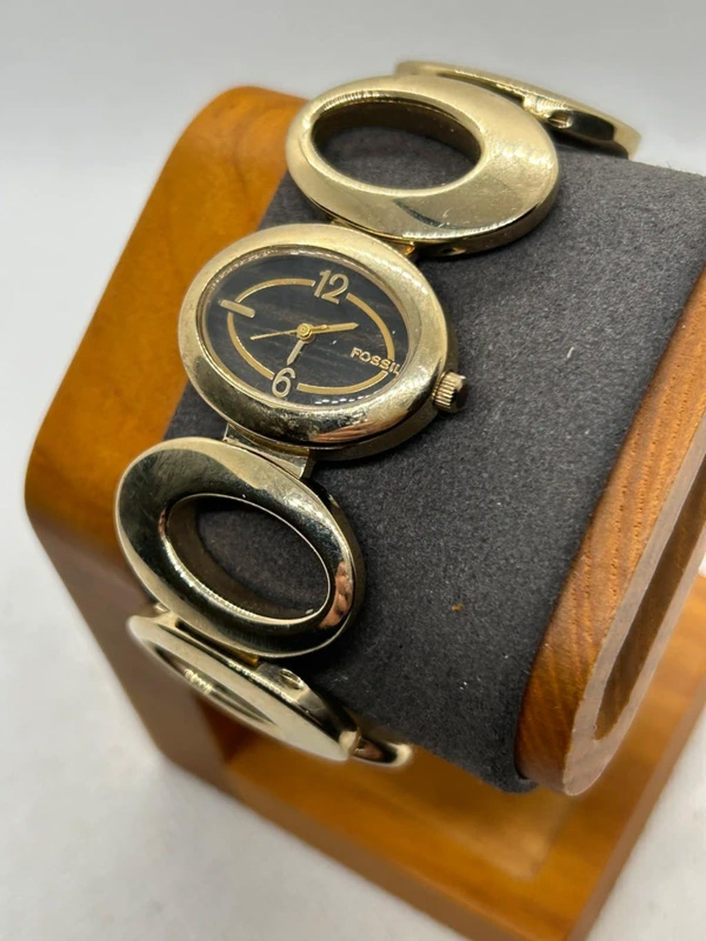 Ladies Fossil gold oval bracelet style watch