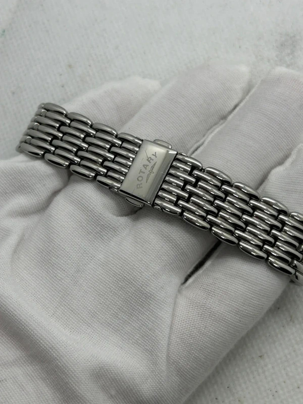 Ladies Rotary diamanté dial silver watch with box and papers