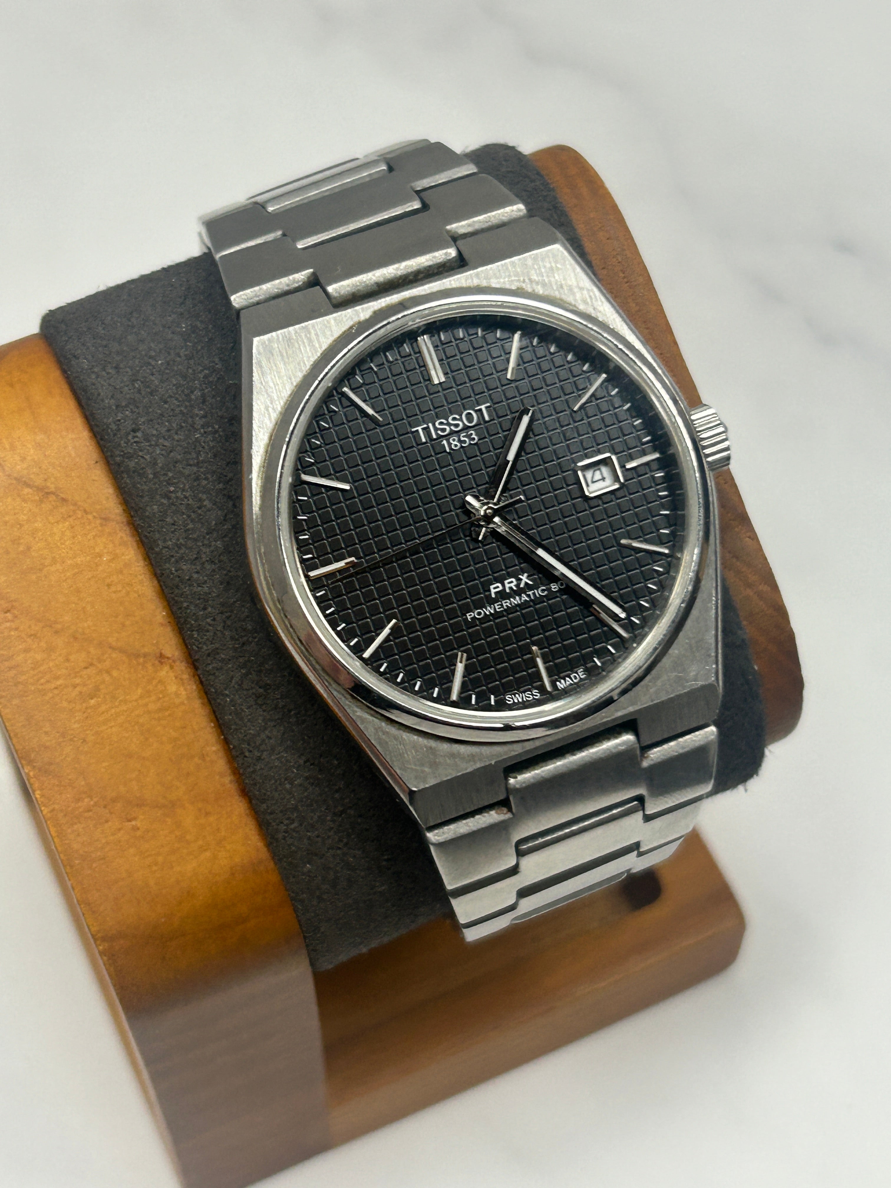 Tissot PRX powermatic 80 automatic black dial silver watch