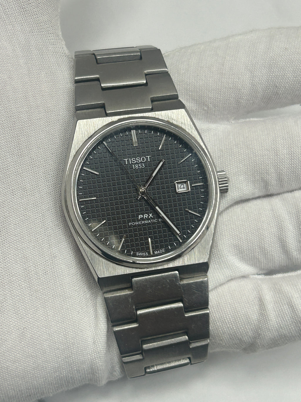 Tissot PRX powermatic 80 automatic black dial silver watch