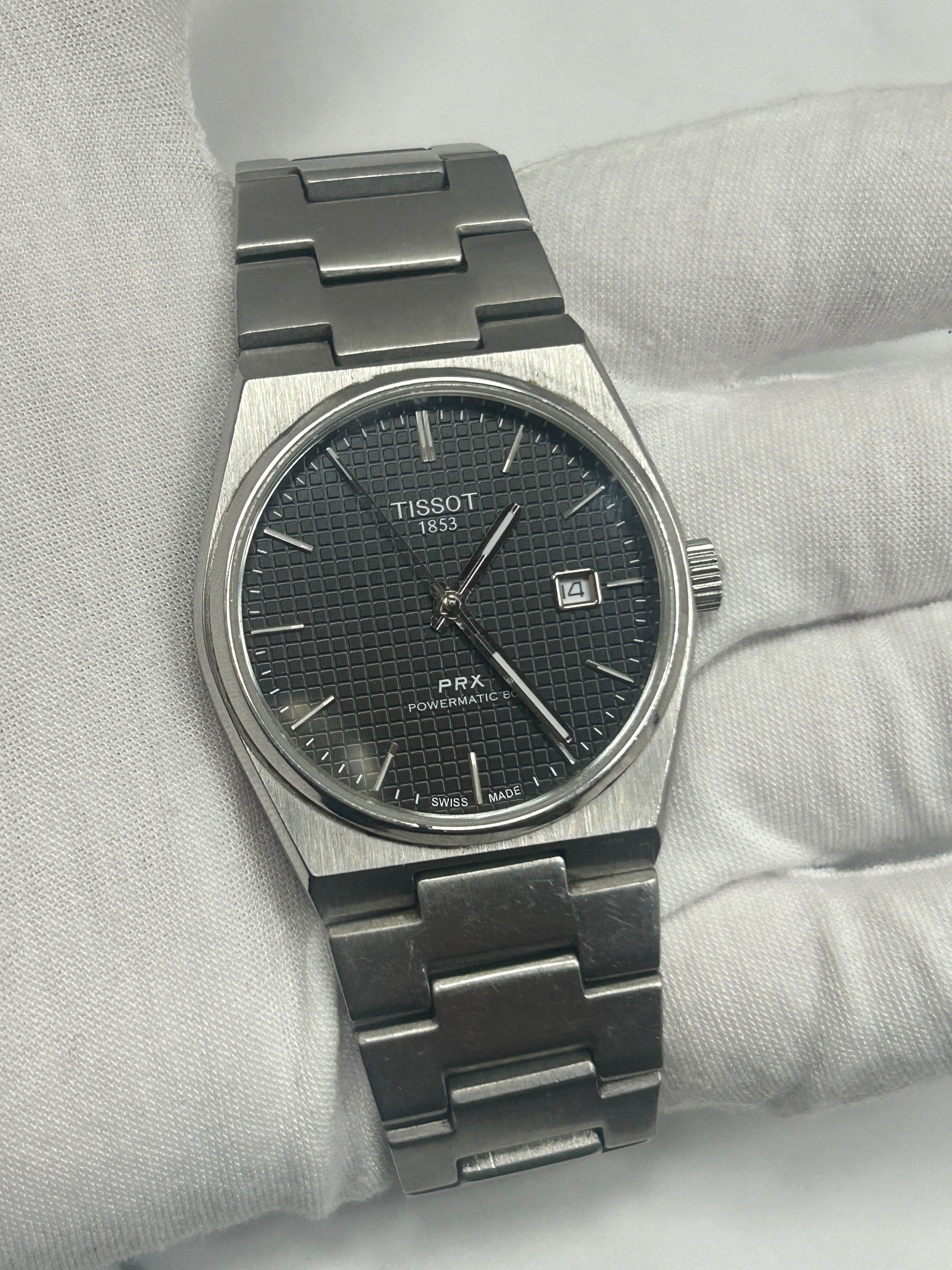 Tissot PRX powermatic 80 automatic black dial silver watch