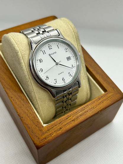 Accurist watch with date function silver case and bracelet