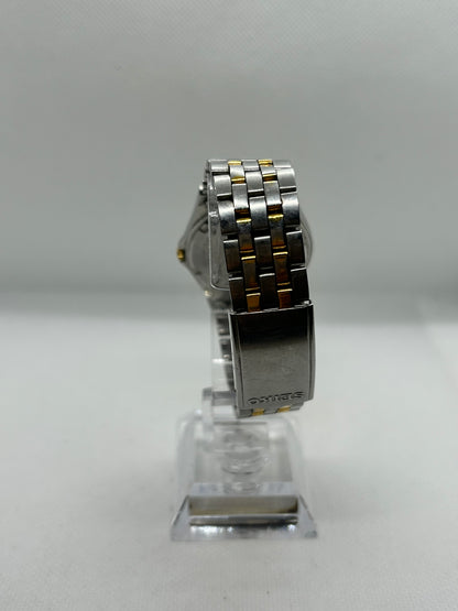 Seiko Daydate SQ100 quartz watch two tone gold and silver with box