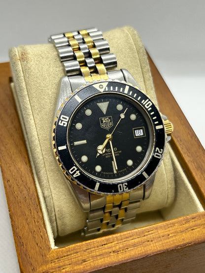 Tag Heuer 1000 professional vintage quartz watch black and gold