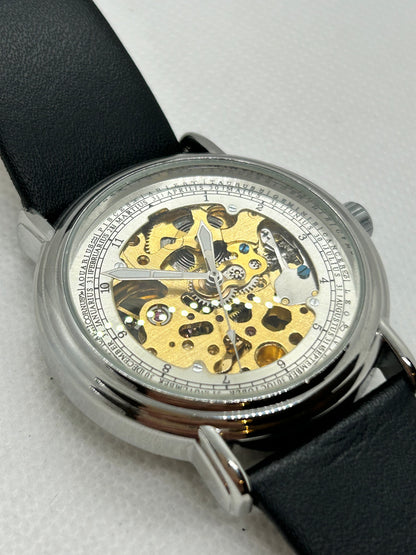 Automatic gents watch with skeleton dial