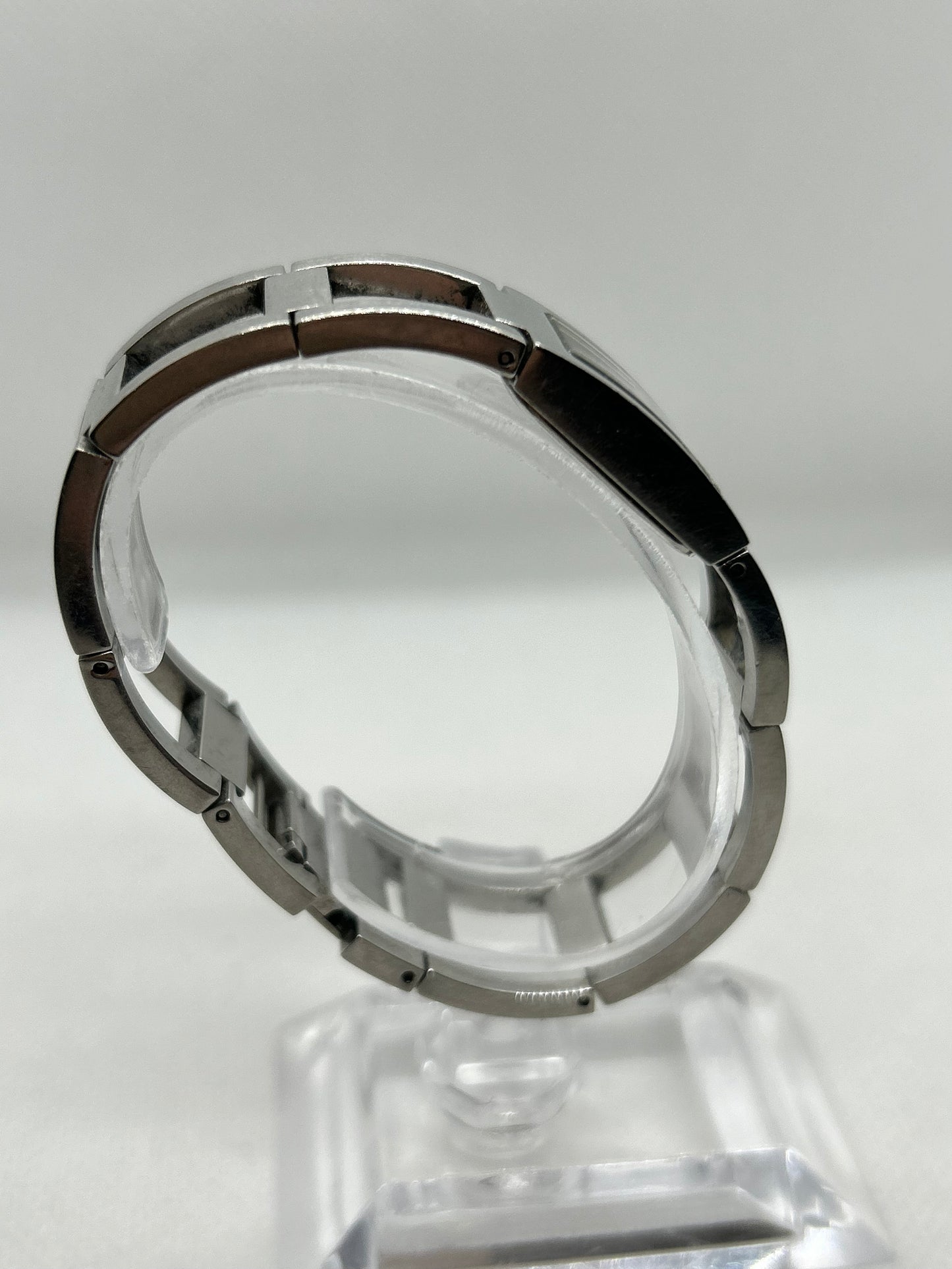 Calvin Klein quartz watch silver bangle mother of pearl dial