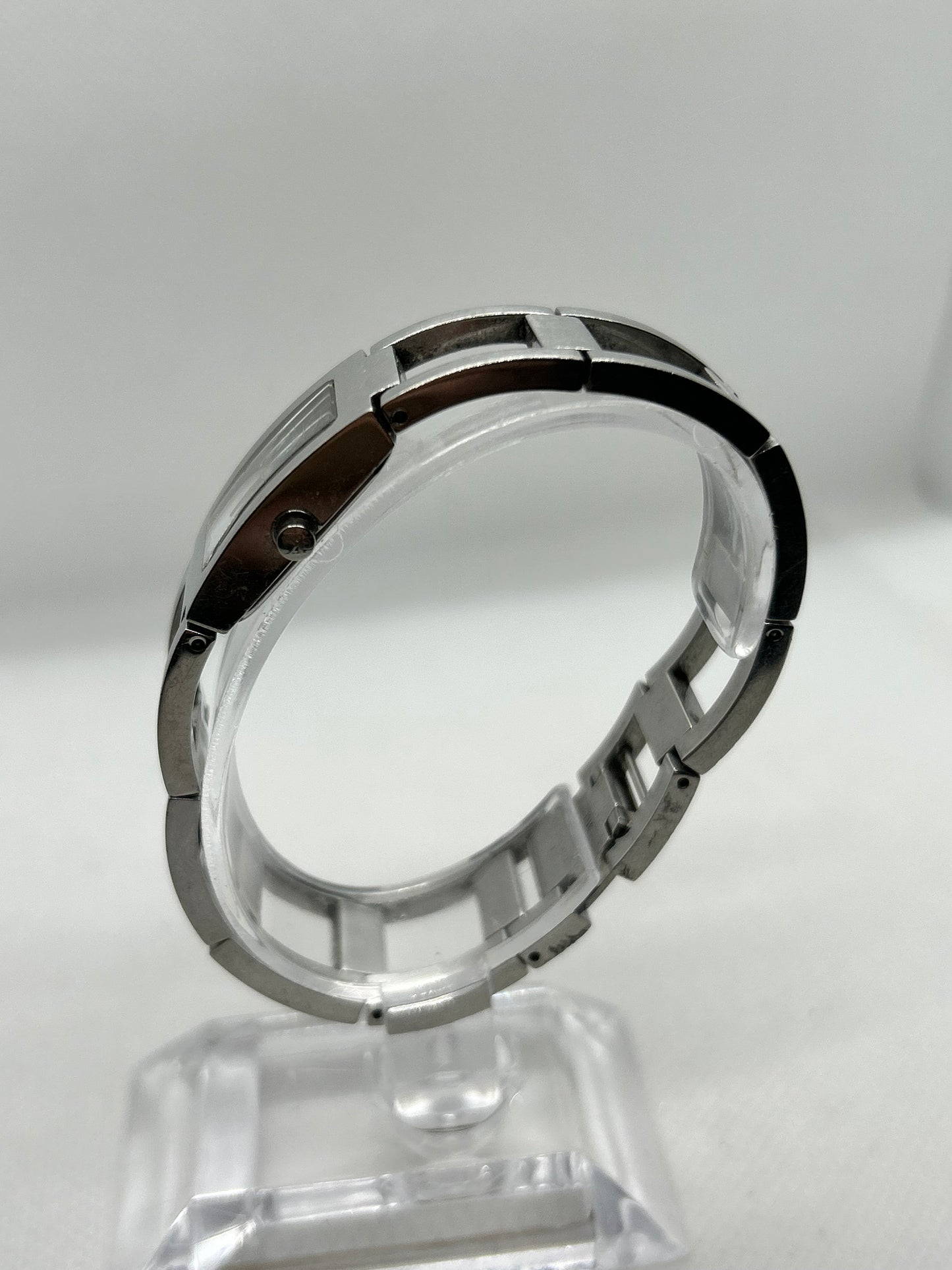 Calvin Klein quartz watch silver bangle mother of pearl dial