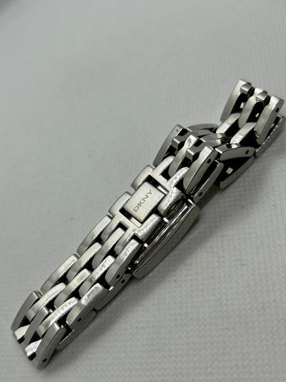 DKNY quartz watch tank style case silver bracelet