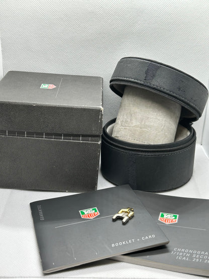 Tag Heuer professional CG1125 two tone gold plate and stainless steel grey dial chronograph with box, card and travel case