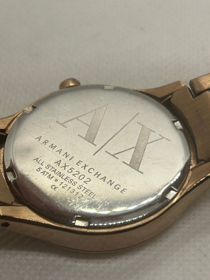 Armani Exchange ladies quartz watch rose gold