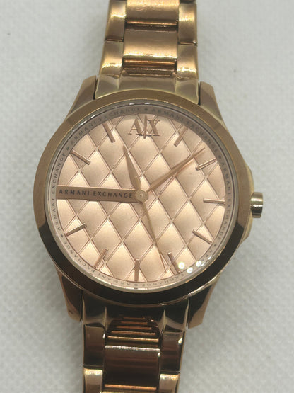 Armani Exchange ladies quartz watch rose gold