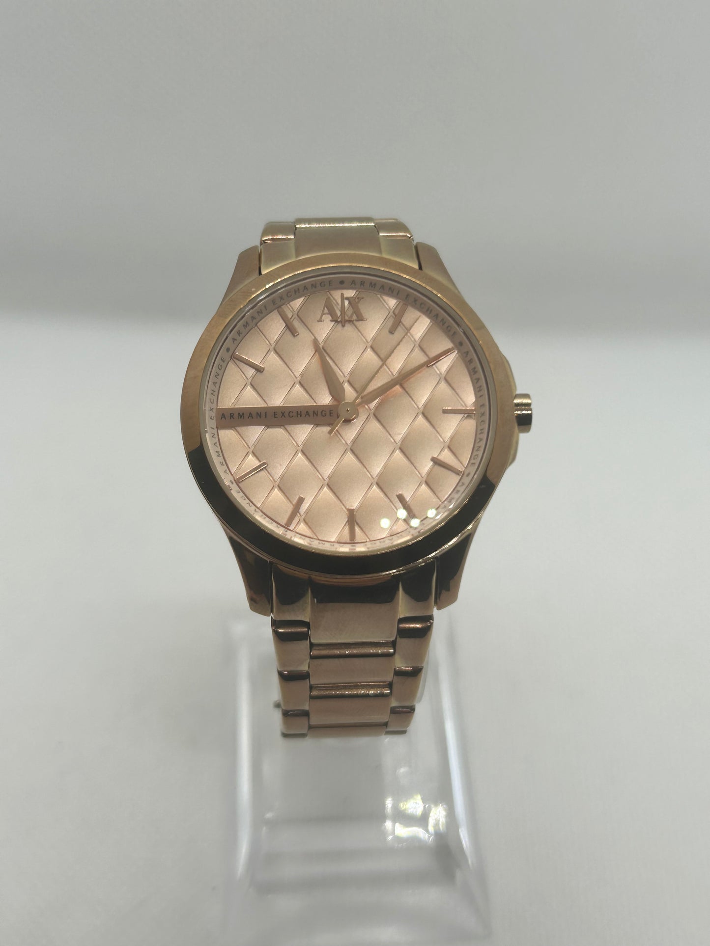 Armani Exchange ladies quartz watch rose gold