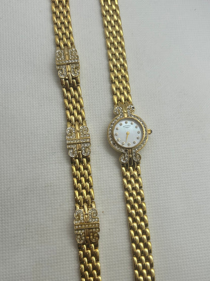 Rotary ladies quartz watch with matching diamanté bracelet