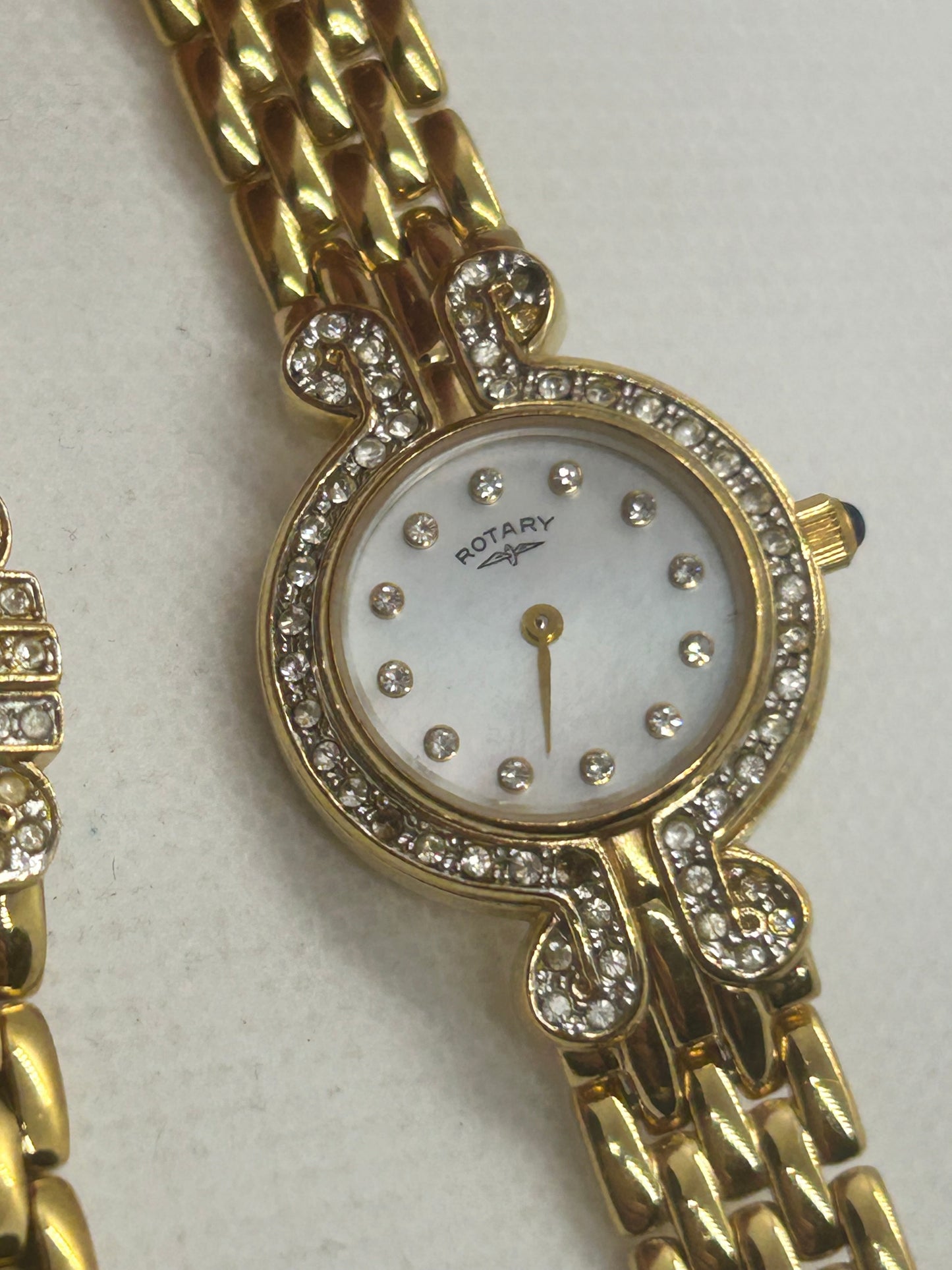 Rotary ladies quartz watch with matching diamanté bracelet