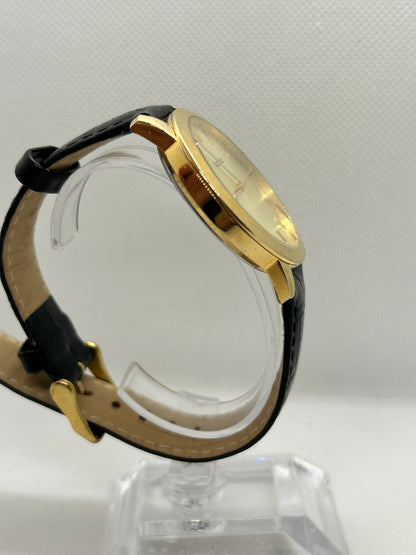 Accurist gold quartz smart dress watch black strap