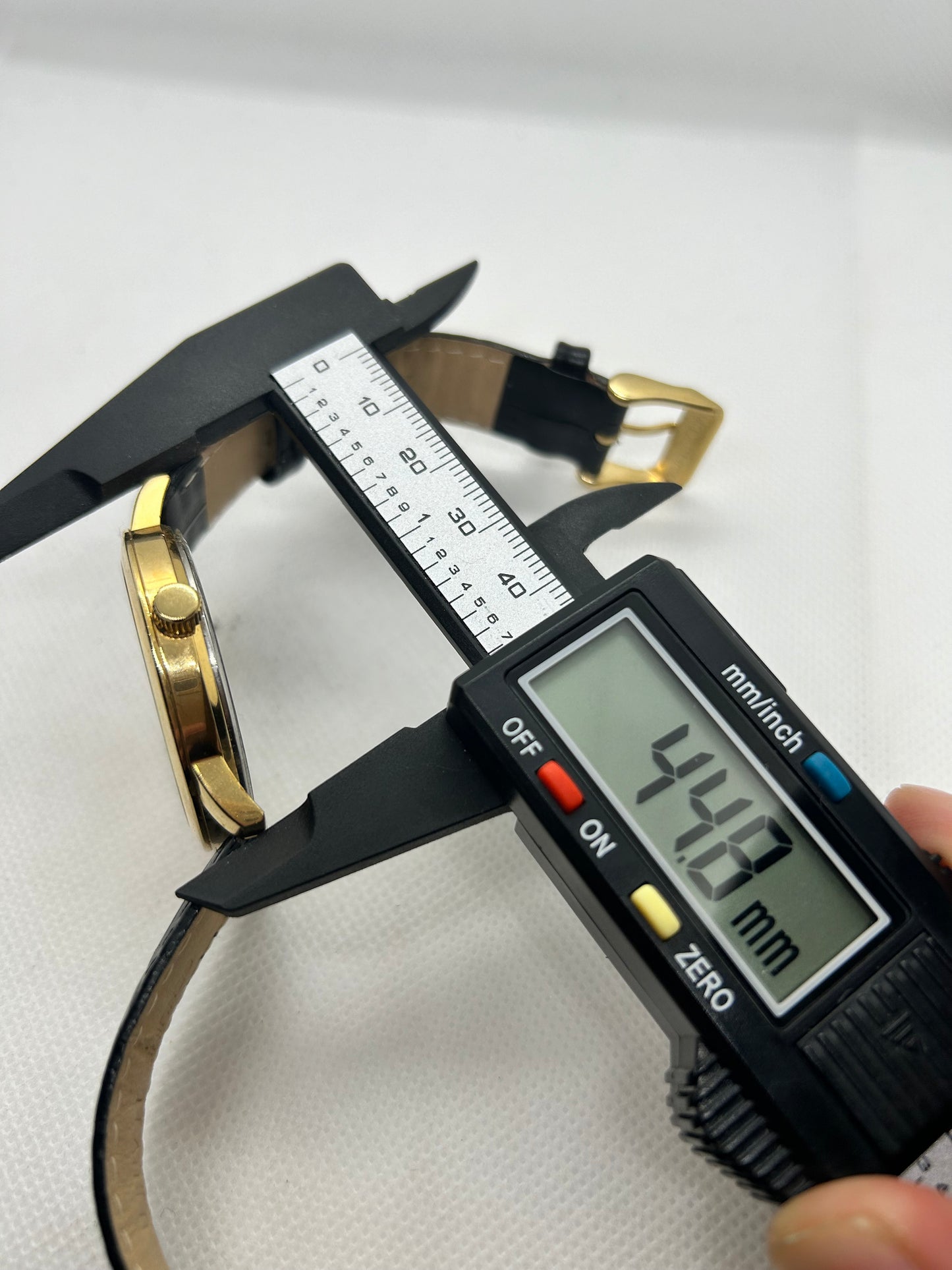 Accurist gold quartz smart dress watch black strap