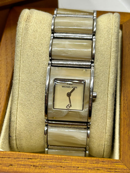 Michael Kors ladies tank style quartz bracelet watch marble style