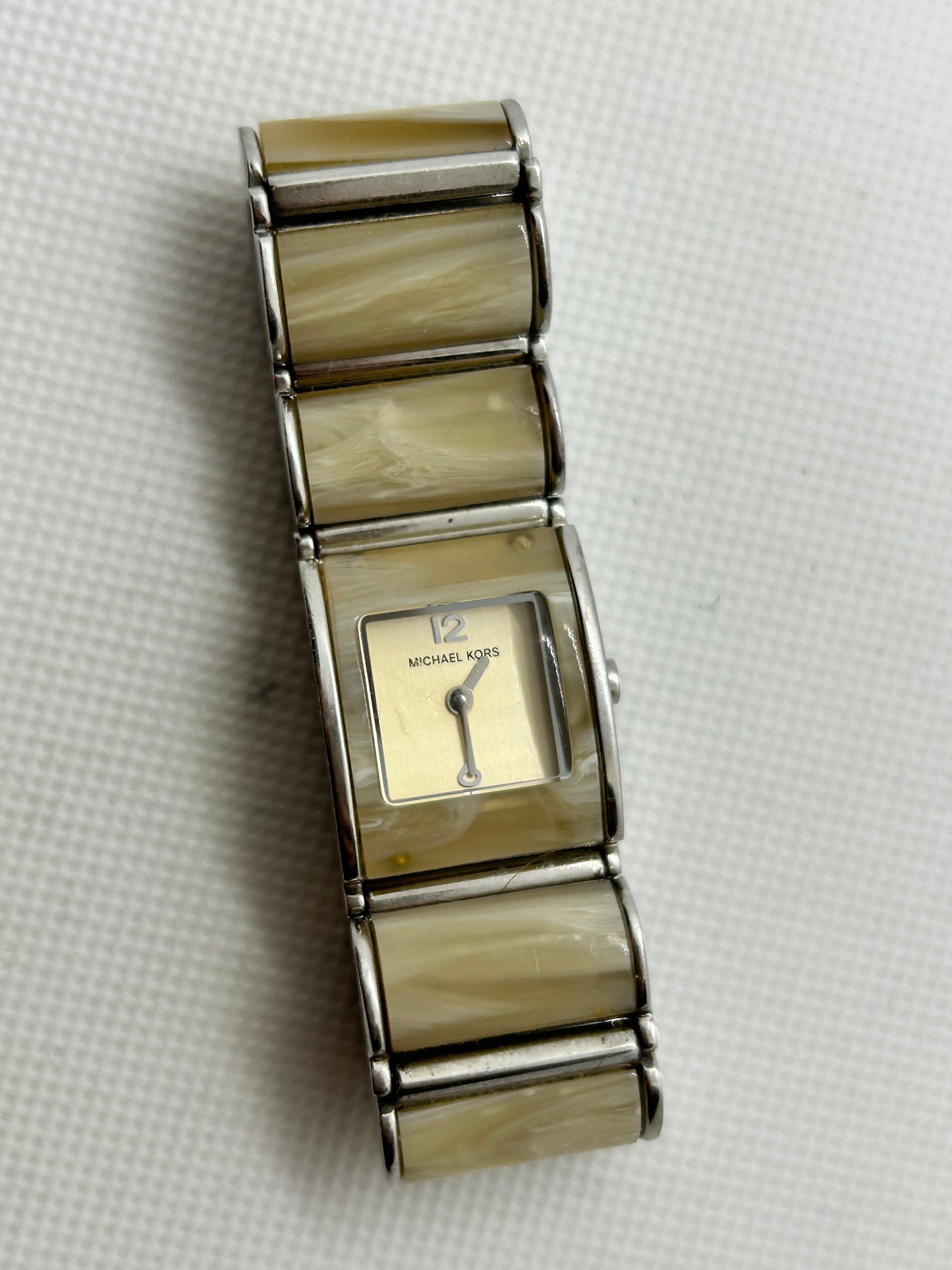 Michael Kors ladies tank style quartz bracelet watch marble style