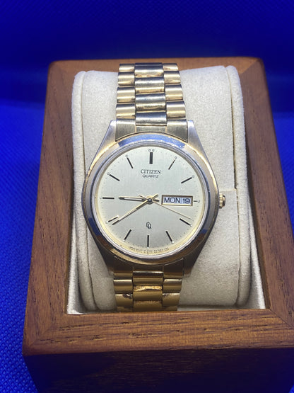 Citizen Quartz Watch all gold day date with presidential bracelet