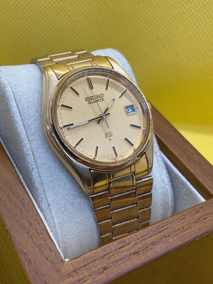 Seiko SQ quartz watch all gold with presidential style bracelet and date function