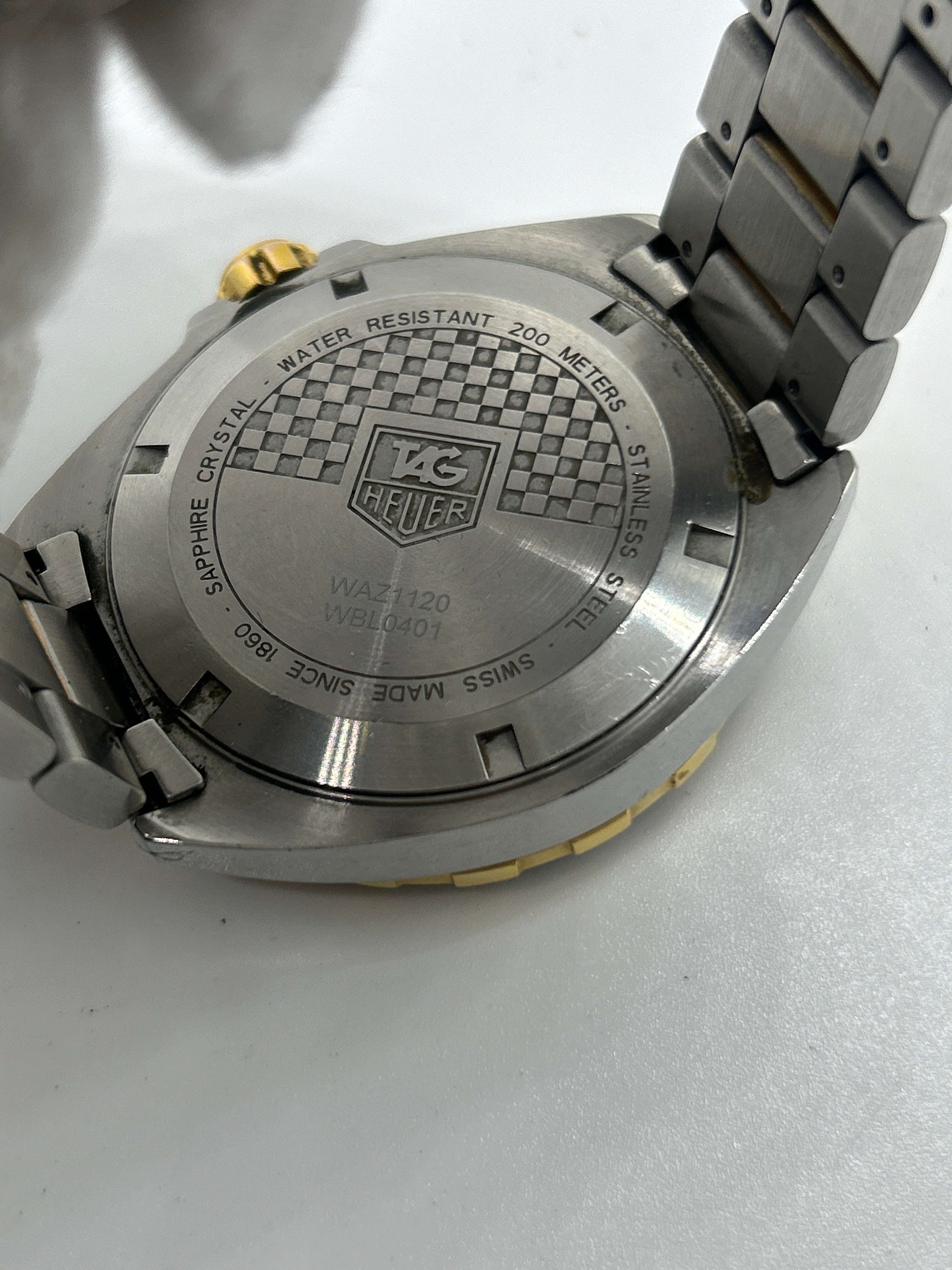 Tag Heuer watch gold and blue “bluesy” WA1120 box papers and gurantee card