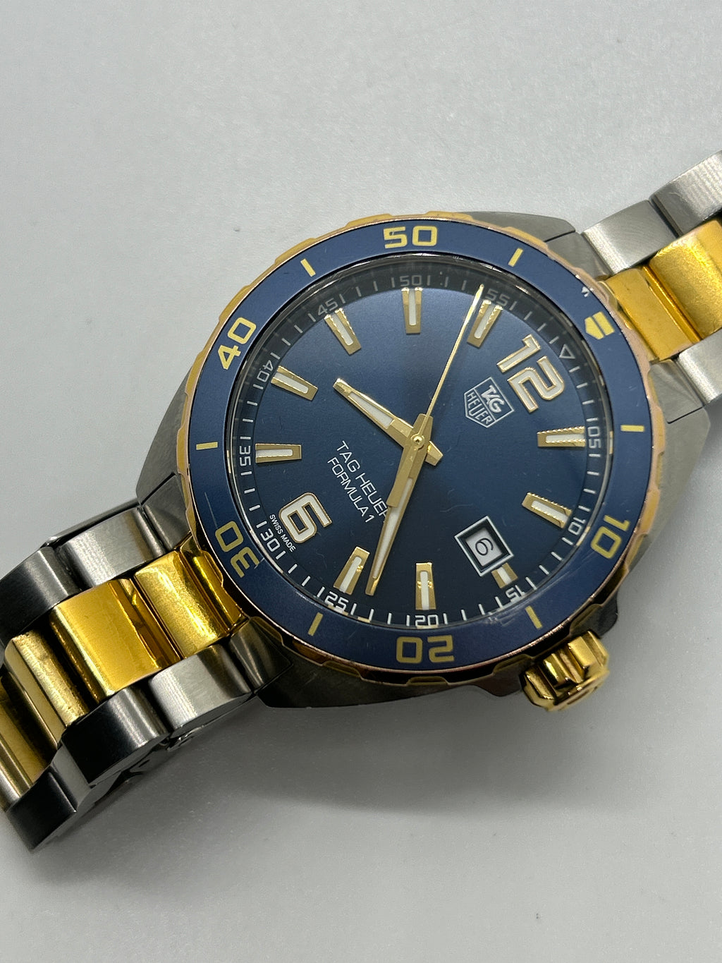 Tag Heuer watch gold and blue “bluesy” WA1120 box papers and gurantee card