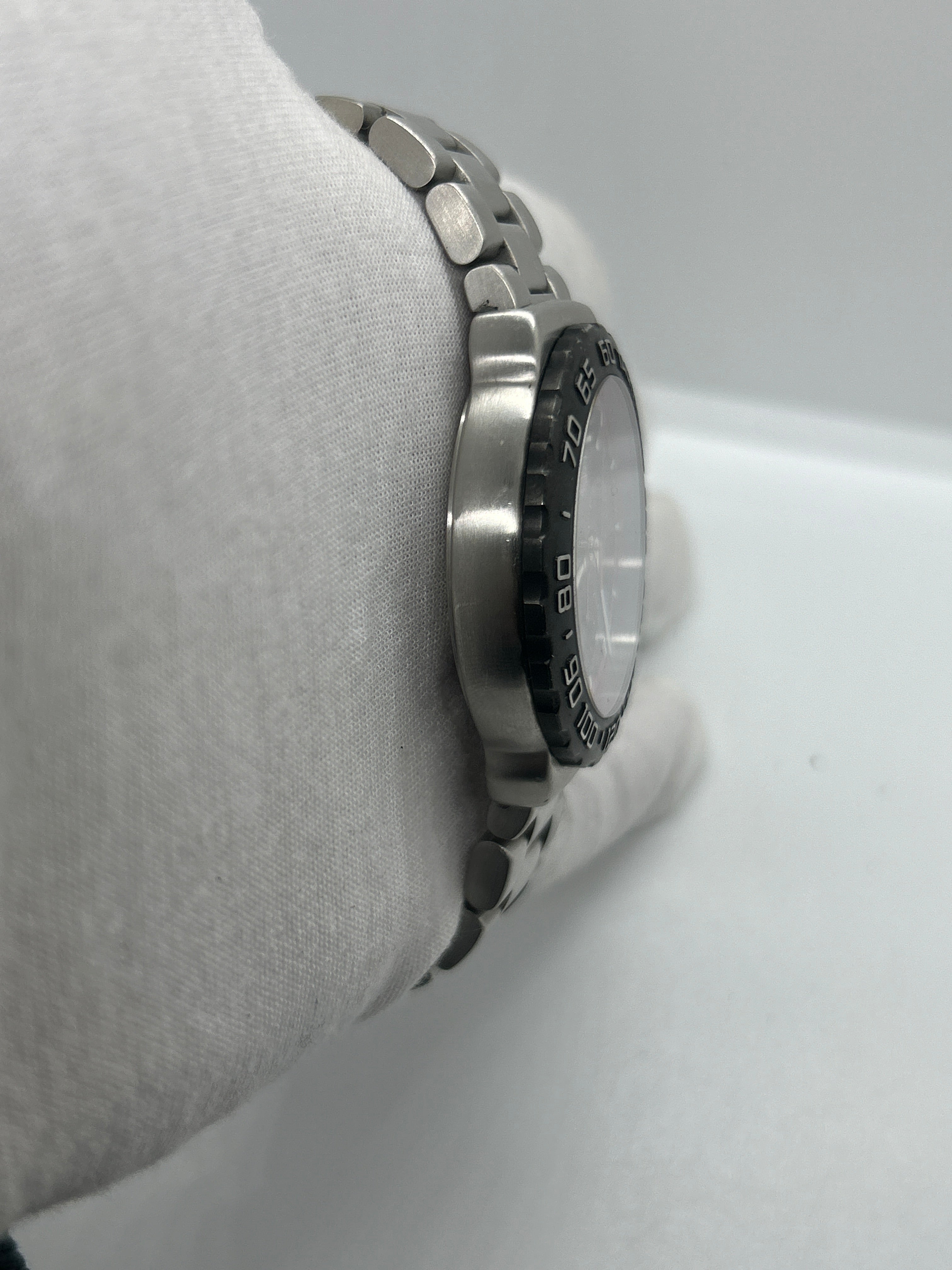 Tag Heuer CAU1116 chronograph silver watch black and red dial with box and papers