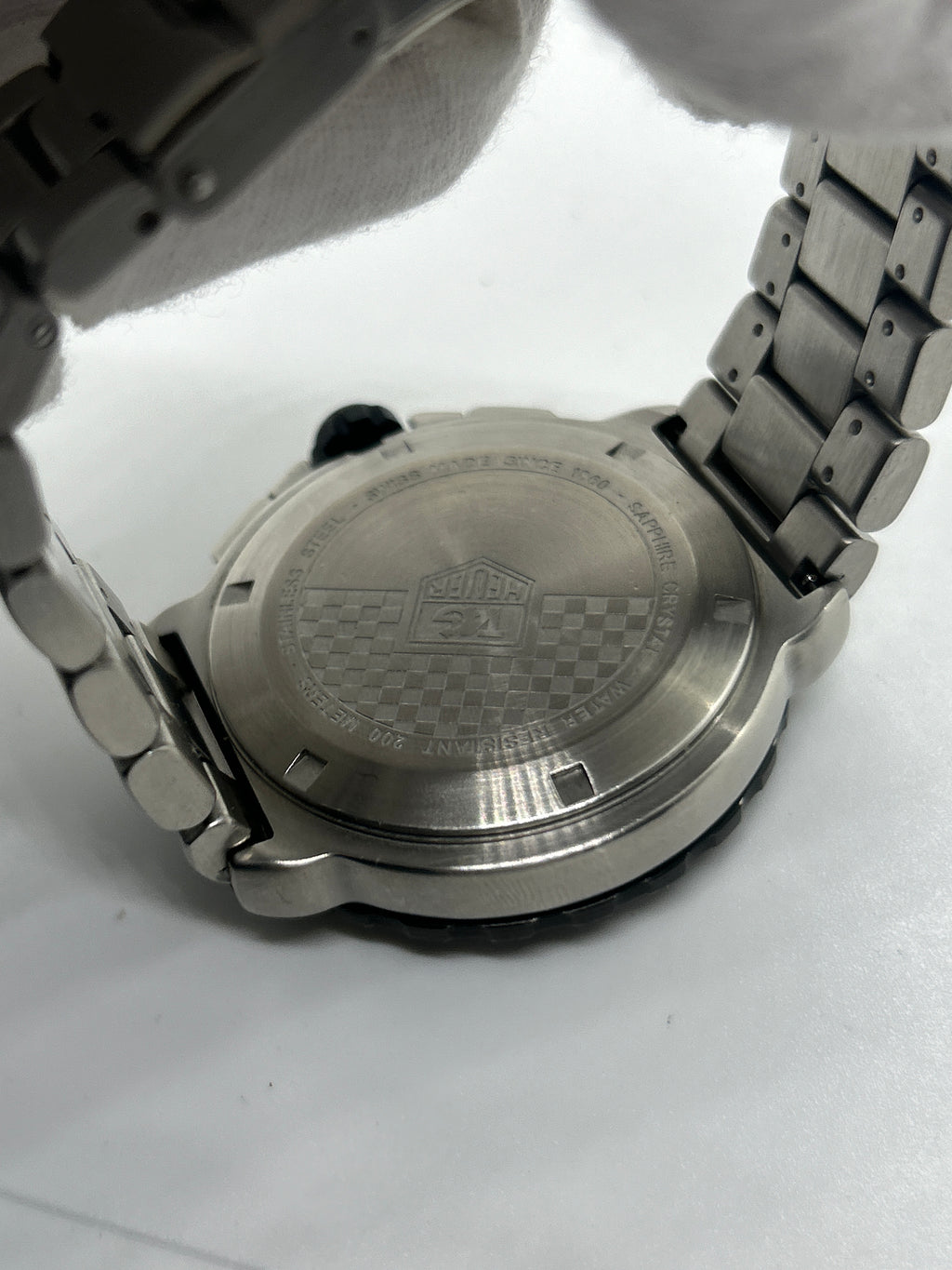 Tag Heuer CAU1116 chronograph silver watch black and red dial with box and papers